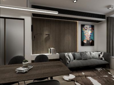 万科东荟城78平米现代简约二居装修案例