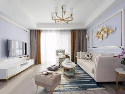 正佳东方国际美式风格131平米三居室装修案例