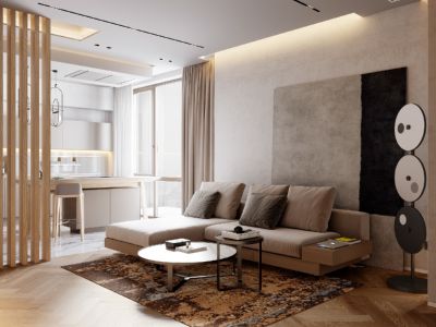 越秀逸泉锦翠90平米现代简约三居装修案例