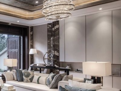 珠江东境新中式风格285平米别墅装修案例