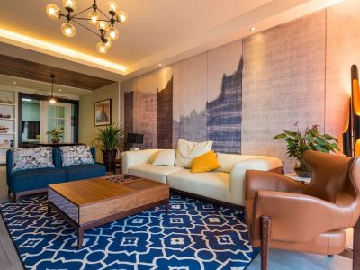 倚龙华庭北欧风格111平米三居室装修设计案例