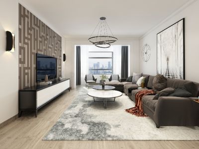 景华嶺莑简约风格98平米二居室装修设计案例