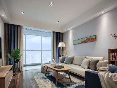 海祥阁简约风格83平米二居室装修设计案例