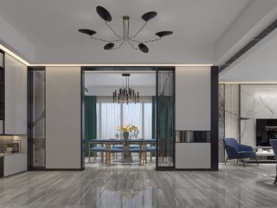 金碧御水山庄280平米现代大平层装修案例