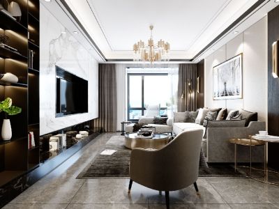 港铁天颂四居146平现代风格装修案例