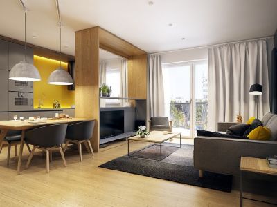 支矶石街3号院98平米三居室现代简约装修案例