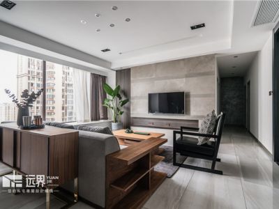 桐梓林壹号新中式风格136平米三居室装修案例