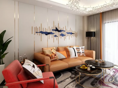 宏发领域三居123平现代风格装修案例