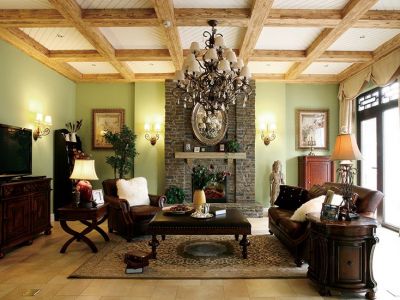 郡原山外山田园风格240平米别墅装修案例