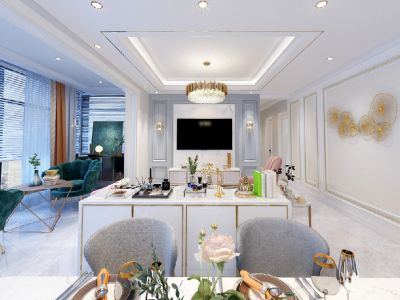 比华利国际城一期98平米现代经典三居装修案例