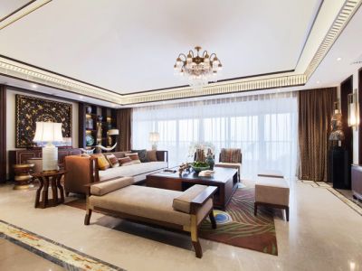 蔚蓝卡地亚东南亚风格246平米别墅装修案例