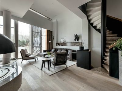 万科公园传奇时尚简约177平米别墅装修案例