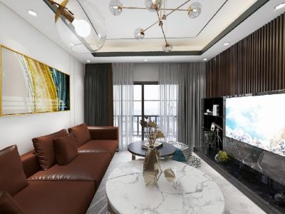 三都汇朝里100平米三居现代简约装修案例