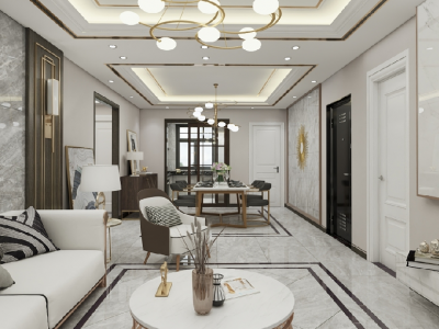 环球时代中心140平米现代轻奢四居装修案例