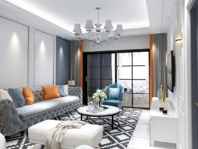 曙光国际106平米混搭三居室装修案例