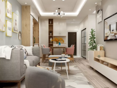 银诚龙悦中心85平米北欧极简三居装修案例