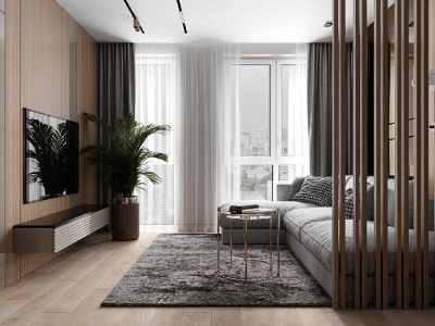 山语清晖花园现代风格132平米三居室装修效果图案例