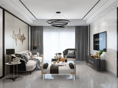 世茂城80平米现代简约三居装修案例