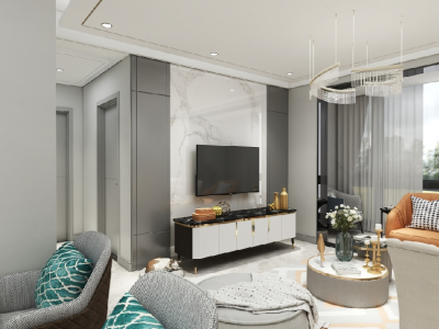 东原时光道100平米现代简约三居装修案例