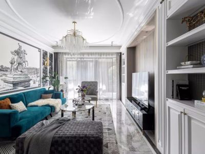 光华欣苑139平三居室美式经典风格装修案例