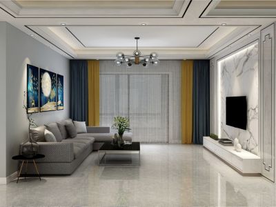 翰林南城135平米三居室现代风格装修案例