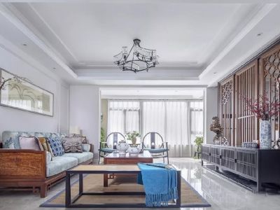 康斯丹郡新中式风格135平米三居室装修案例