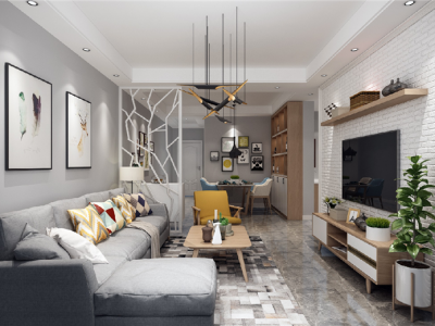 星城国际北欧风格95平米三居室装修案例