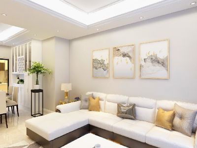 三利宅院3期110㎡三居室现代简约装修案例