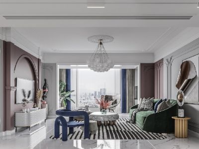 保利锦江里130㎡三居室现代轻奢装修案例