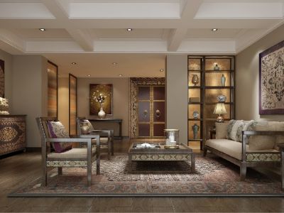 华楠半岛900平方米㎡独栋别墅东南亚风格装修案例