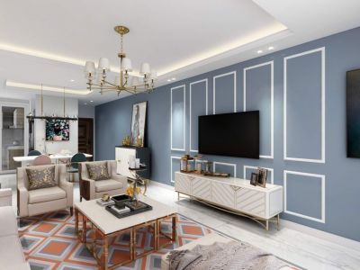 汇置尚都106平现代简约风格三居室装修案例