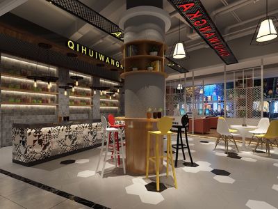 成都网吧550平米混搭风格装修案例