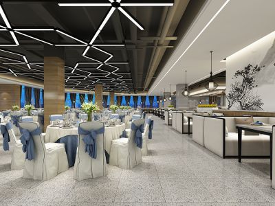 成都餐厅1200平米新中式风格装修案例