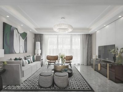 美的顺城府轻奢风格143平米三居室装修设计案例