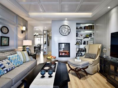 东原启城103平米美式风格三居室装修案例