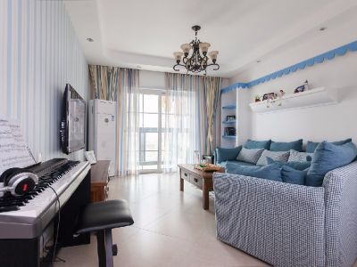 山水润城107平米地中海风格三居室装修案例