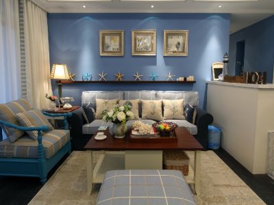 中骏云谷小镇106平米地中海风三居室装修案例