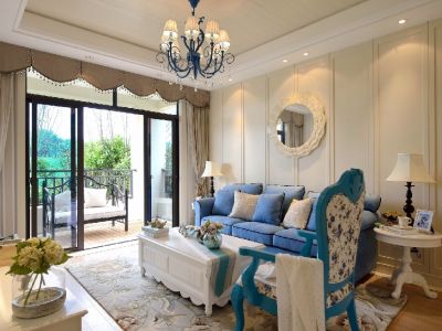 金域蓝湾121㎡美式田园风格三居室装修案例