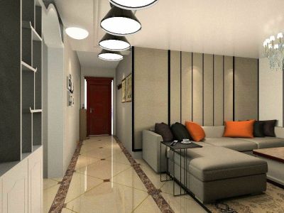 远洋风景95平米现代简约三室两厅装修案例