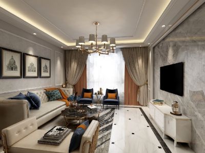 美的顺城府三居126平欧式风格装修案例