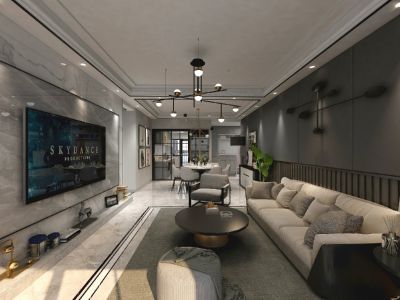 融城昆明湖三居126平现代风格装修案例