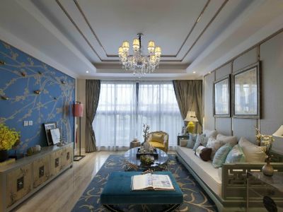 招商翰林大观107平米美式田园三居室装修案例