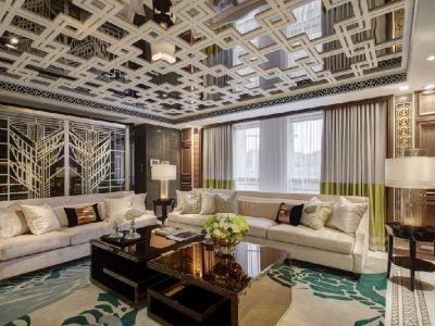 金域蓝湾121平米美式风格三居室装修案例