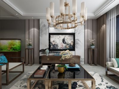 金地云海一号130平米中式风格装修案例