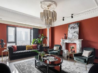 中国铁建·西派国樾混搭风格142平米三居室装修案例