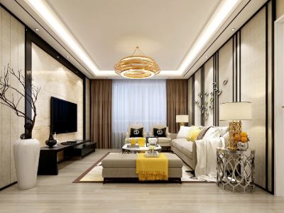 远洋青云府120平米现代三居室装修案例