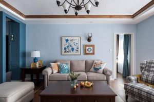 [成都大妙装饰]126平简美风，清新蓝色调，简洁不失宁静