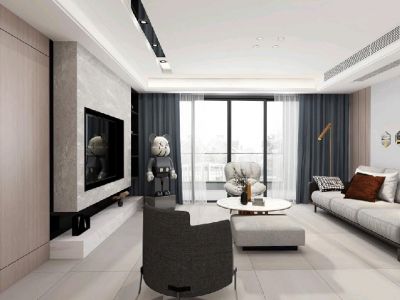 俊发蓝湖俊园96平米现代风格装修案例