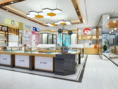 眼镜店128平现代风格装修案例