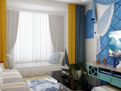 山海湾8号93平米地中海风格装修案例